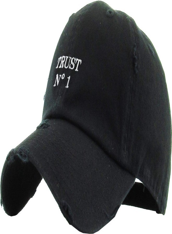 KBETHOS KBSV-055 BLK Dad Hat Trust No One Hustle Savage Vibe Baseball Cap Adjustable Cotton Vintage (One Size, Black Trust No1 Vintage) - Image 1
